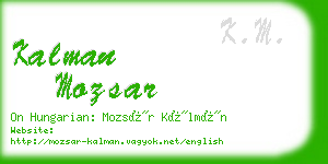 kalman mozsar business card